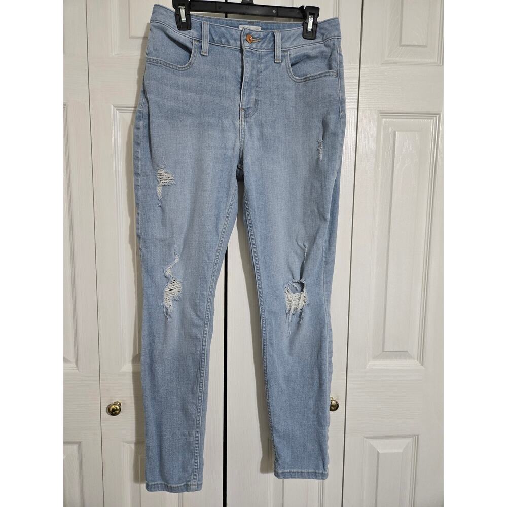 M jeans medium women's distressed high rise ankle jeggings